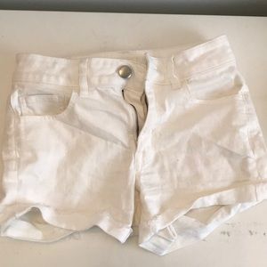American Eagle High-Rise White Shorts